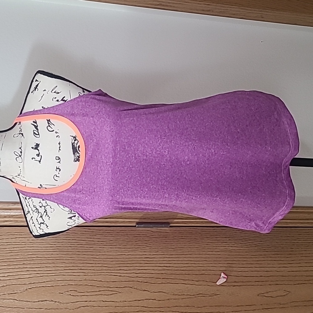 Layer 8 purple orange racerback athletic running tank top